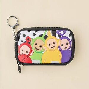 Teletubbies Mini Coin Purse Cow Print Keychain Retro Nostalgic Childhood Show